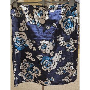 G.H. Bass Woman's Vintage Size 8 Floral Navy Blue 90's Mini Skirt